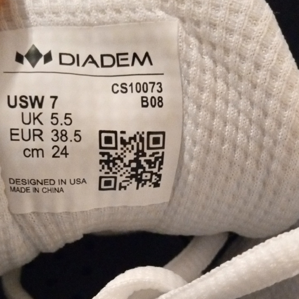 Women's DIADEM White and Blue Athletic Court Burst Shoes - Picture 9 of 9